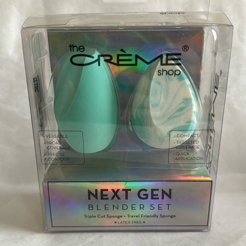 THE CREME SHOP 2p Green Next Gen Blender Makeup Sponge Set